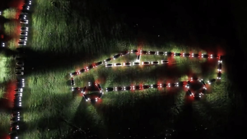 The Biggest Tesla Light Show Ever: Tesla Takeover 2023