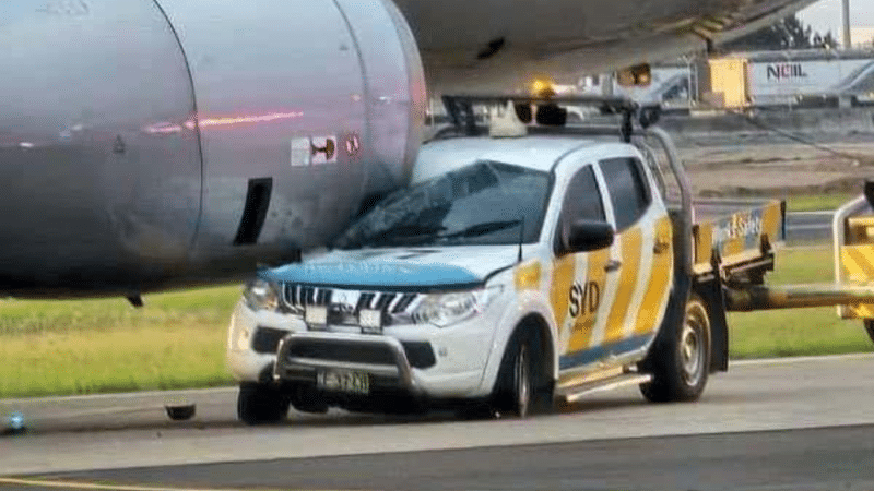 Jetstar Aircraft Collides with Mitsubishi Triton at Sydney Airport