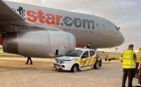 Jetstar Aircraft Collides with Mitsubishi Triton at Sydney Airport